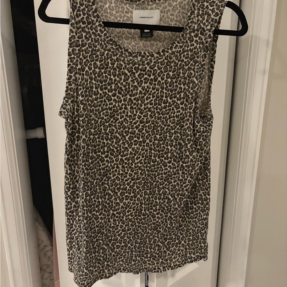 Current/Elliott Olive and Black Leopard Print Tank